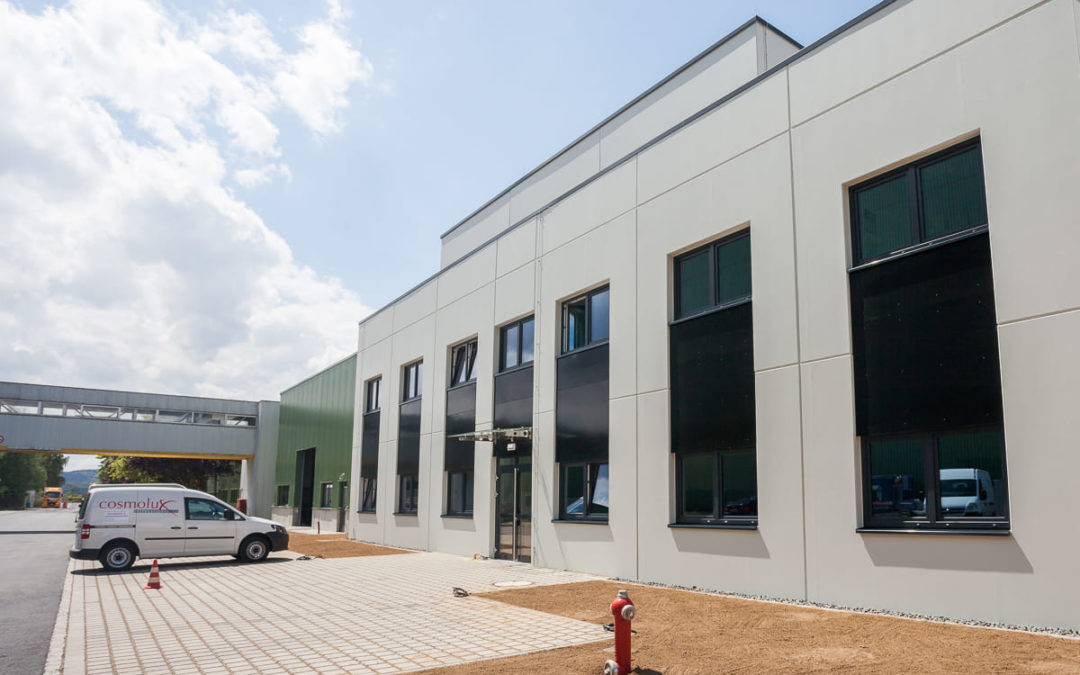 Neues Bürogebäude Cosmolux International CAN Zone Industrielle Echternach